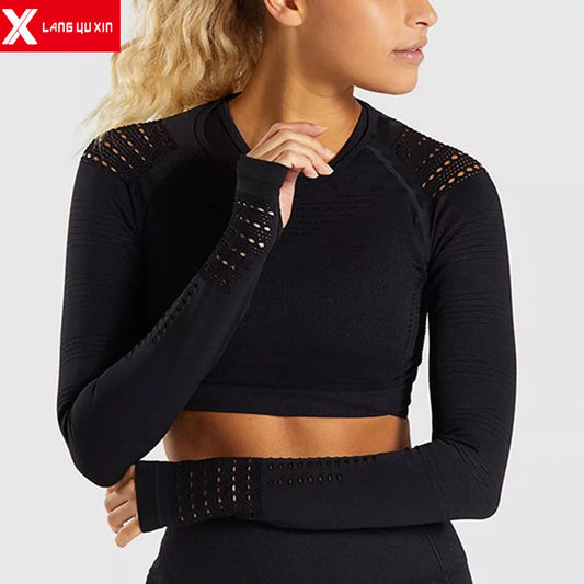 Women's Fitness  Long Sleeved Crop Top