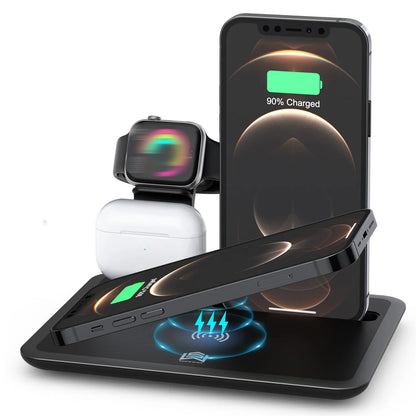 15w Fast Charging Magnet 4 in 1 Quick Wireless Charging Station.